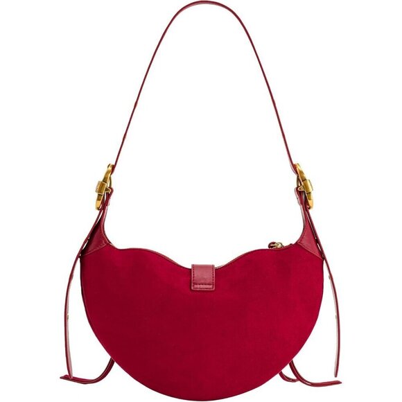 Women\'s Deep Magenta-suede Tessa Shoulder Bag